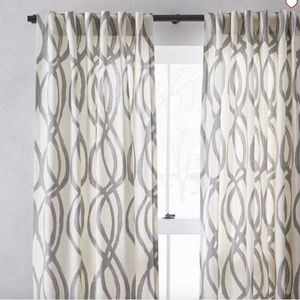 COPY - West Elm Grey Scribble 48"x84" curtains (2 panels)